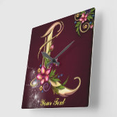 個人用設定モノグラムL壁時計 スクエア壁時計 (傾斜)