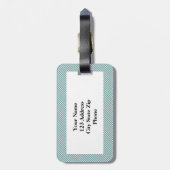 個人用設定可能なモノグラムを持つピンストライプの荷物タグ ラゲッジタグ (裏面縦)