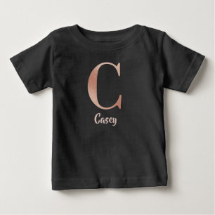 個人用設定可能な名前バラ金ゴールドC ベビーTシャツ