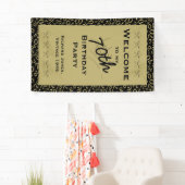 個人用設定：ようこそ70歳の誕生日パーティー-黒 横断幕 (インサイチュ)