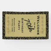 個人用設定：ようこそ70歳の誕生日パーティー-黒 横断幕 (横)