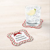 個人用設定:ハッピーバースデーレッドローゼズパターン ペーパーコースター (インサイチュ)