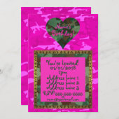 個人用設定-ピンク迷彩柄 招待状 (正面/裏面)