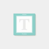 個人用設定：ミニマリズムティール（緑がかった色）と白の幾何学 ポストイット (正面)