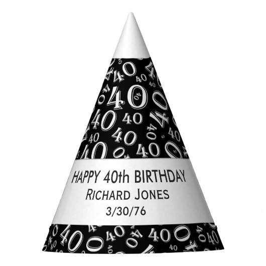 個人用設定：丘の上40歳の誕生日テーマ パーティーハット (正面)