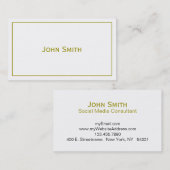 個人用設定：枠付きモダン金ゴールドと白 名刺 (正面/裏面)