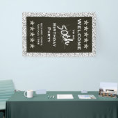 個人用設定：私の50歳の誕生日パーティーへようこそ 横断幕 (トレードショー)