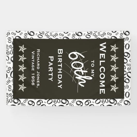 個人用設定：私の60歳の誕生日パーティーへようこそ 横断幕 (横)