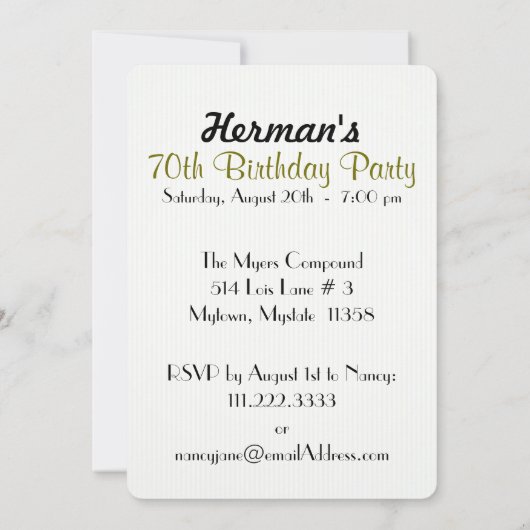 個人用設定：第70回金ゴールド白人誕生パーティー 招待状 (裏面)