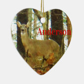 個人用設定:霧の松の鹿 セラミックオーナメント (右)