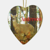 個人用設定:霧の松の鹿 セラミックオーナメント (左)