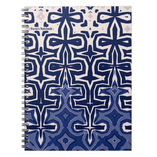 個人用設定:青のパターン | ノートブックのジャーナル ノートブック (正面)