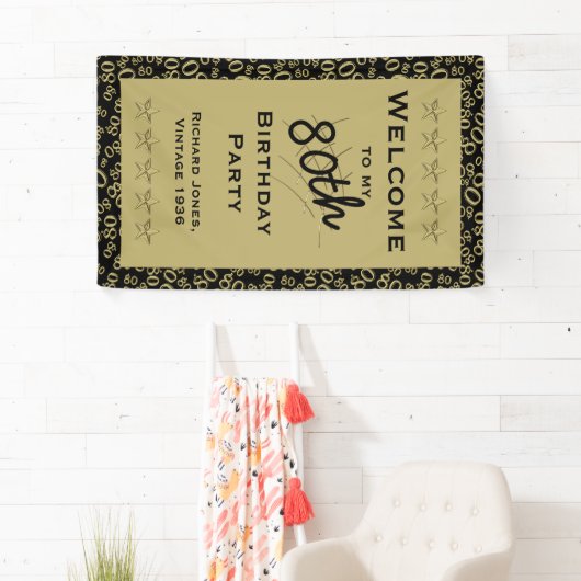 個人用設定：80歳の誕生日パーティーへようこそ 横断幕 (インサイチュ)