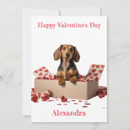 個人用設定DachshundハートボックスValentine シーズンカード