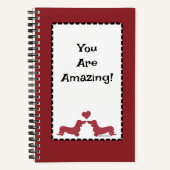 個人用設定Dachshundハート赤スパイラルノートブック ノートブック (正面)