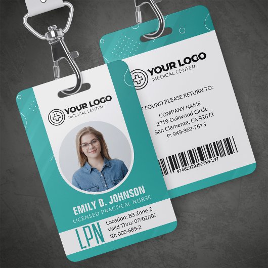 個人用認定看護師(LPN)写真付きIDバッジ バッジ