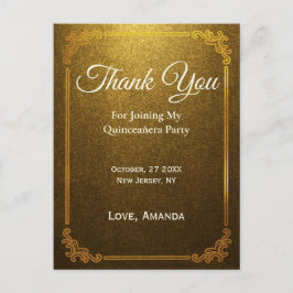 個人用金ゴールドパーティーに参加していただき、ありがとうございます ポストカード