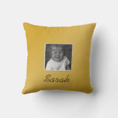 個人用2カスタム枚の写真カスタム文字の金ゴールド クッション (裏面)