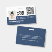 個人用 現代の写真付きID QRコード バッジ (正面&裏面)