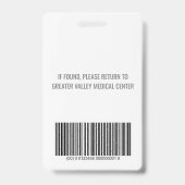 個人用IDバッジ病院職員名札 バッジ (裏面)