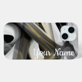 個人用iPhoneケースのトレンド抽象芸術白黒 Case-Mate iPhoneケース (裏面 (横))