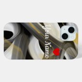 個人用iPhoneケースのトレンド抽象芸術白黒 Case-Mate iPhoneケース (裏面 (横))