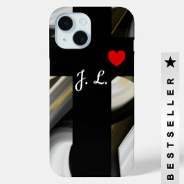 個人用iPhoneケースのトレンド抽象芸術白黒 iPhone 15ケース