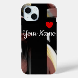 個人用iPhoneケーストレンド抽象芸術ブラックパウダー iPhone 15ケース