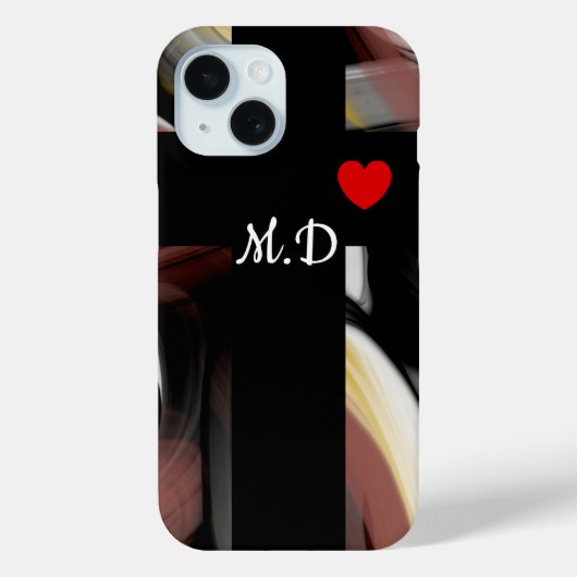 個人用iPhoneケーストレンド抽象芸術ブラックパウダー Case-Mate iPhoneケース (裏面)