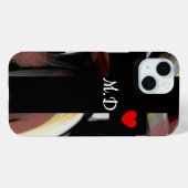 個人用iPhoneケーストレンド抽象芸術ブラックパウダー Case-Mate iPhoneケース (裏面 (横))