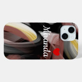 個人用iPhoneケーストレンド抽象芸術ブラックパウダー Case-Mate iPhoneケース (裏面 (横))