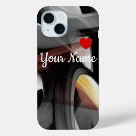 個人用iPhoneケーストレンド抽象芸術ブラックパウダー iPhone 15ケース