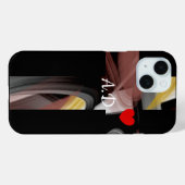 個人用iPhoneケーストレンド抽象芸術ブラックパウダー Case-Mate iPhoneケース (裏面 (横))