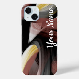 個人用iPhoneケーストレンド抽象芸術ブラックパウダー iPhone 15ケース