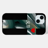 個人用iPhoneケーストレンド抽象芸術黒い緑 Case-Mate iPhoneケース (裏面 (横))