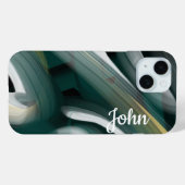 個人用iPhoneケーストレンド抽象芸術黒い緑 Case-Mate iPhoneケース (裏面 (横))