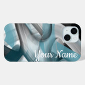 個人用iPhoneケース傾向抽象芸術ブルー海 Case-Mate iPhoneケース (裏面 (横))