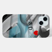 個人用iPhoneケース傾向抽象芸術ブルー海 Case-Mate iPhoneケース (裏面 (横))