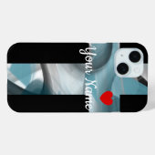 個人用iPhoneケース傾向抽象芸術ブルー海 Case-Mate iPhoneケース (裏面 (横))