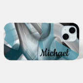 個人用iPhoneケース傾向抽象芸術ブルー海 Case-Mate iPhoneケース (裏面 (横))