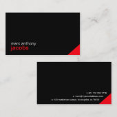 個人的でスタイリッシュでミニマルな名刺01 -赤 名刺 (正面/裏面)