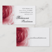 個人的で柔らかく赤い花柄のばら色のテンプレート 名刺 (正面/裏面)