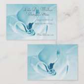 個人的なお母さんカード; 蘭の青緑色及び白い花柄 コーリングカード (正面/裏面)