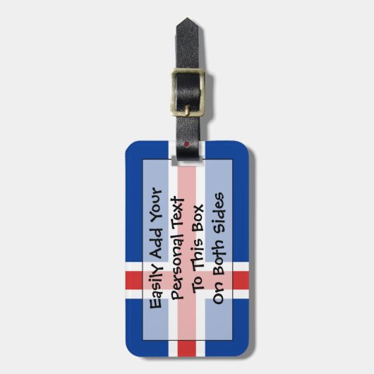 個人的なアイスランドの簡単IDの旗 ラゲッジタグ (正面縦)