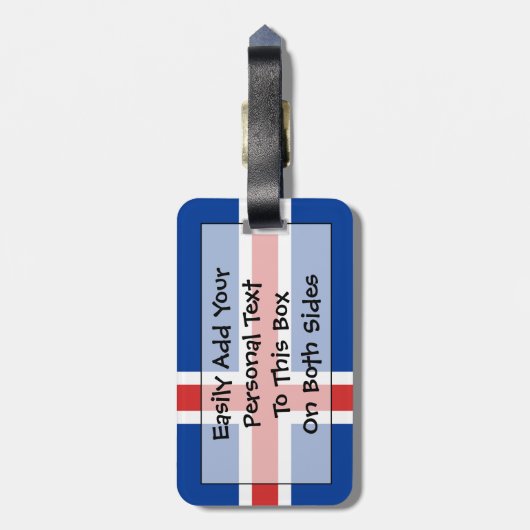 個人的なアイスランドの簡単IDの旗 ラゲッジタグ (裏面縦)