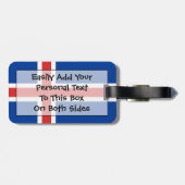 個人的なアイスランドの簡単IDの旗 ラゲッジタグ (裏面横)