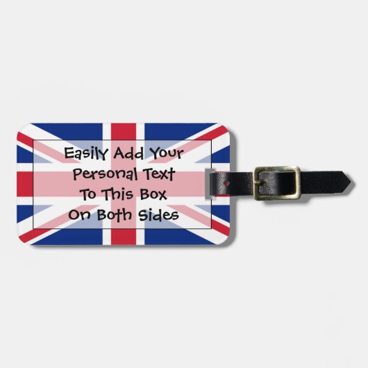 個人的なイギリス簡単IDの旗 ラゲッジタグ (正面横)