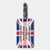 個人的なイギリス簡単IDの旗 ラゲッジタグ (裏面縦)