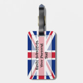 個人的なイギリス簡単IDの旗 ラゲッジタグ (裏面縦)