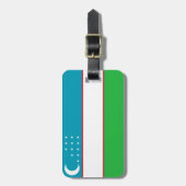 個人的なウズベキスタンの簡単IDの旗 ラゲッジタグ (正面縦)